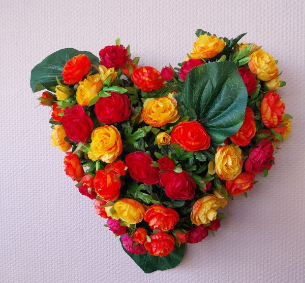 Coeur Orangé 40cm (à poser)